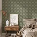 Chic Art Deco Sage Green Geometric Design Tapete<br><div class="desc">Mit diesem schicken Art Deco Peel & Stick Tapete mit einem ausgeklügelten geometrischen Design in einer sanften grünen Palette stärken Sie Ihre Wohngestaltung. Das Muster zeigt elegante Fächer- und Diamantenformen in sanften Farbtönen von Salbei, Oliven und Beige, die den zeitlosen Reiz der Art Déco-Ära verkörpern. Diese Tapete ist perfekt geeignet,...</div>
