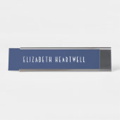 Chic Art Deco Typografie Navy Blue Schreibtischnamensplakette (Vorderseite )