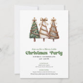 Chic artistic Christmas tree festive celebration Einladung (Vorderseite)