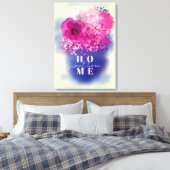 Chic Artistic Pink Blume Vase Sweet Zuhause Leinwanddruck (Insitu (Schlafzimmer))