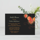 Chic Asian Style Lanterns Brautparty Einladung (Stehend Vorderseite)