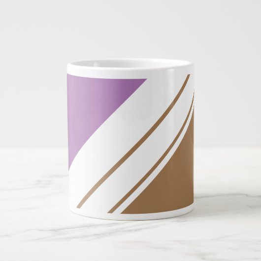 Chic Athletic Lavendel Mocha White Racing Streifen Jumbo-Tasse (Vorderseite)