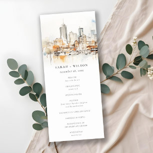 Chic Atlanta Georgia Landscape Wedding Programm
