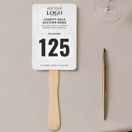 Chic Auktionspaddel | Gebotsnummer der modernen Wo Fächer