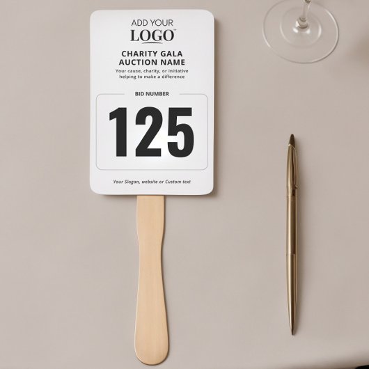 Chic Auktionspaddel | Gebotsnummer der modernen Wo Fächer