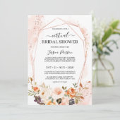 Chic Autumn Floral Geometric Virtual Brautparty Einladung (Stehend Vorderseite)