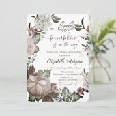 Chic Autumn Pumpkin Blume Blätter Kinderdusche Einladung (Stehend Vorderseite)