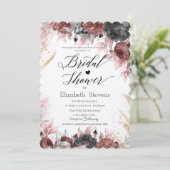 Chic Autumn Watercolor Blume Brautparty Einladung (Stehend Vorderseite)