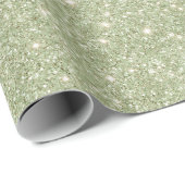 Chic Avocado Green Glitter Birthday Geschenkpapier (Rolleneckpunkt)