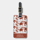 Chic Ayrshire Kuh Print Pattern Abenteuer Reisen Gepäckanhänger (Vorderseite vertikal)