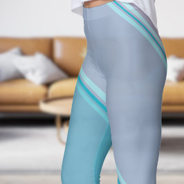 Chic Azure Blau unter rosa Bandprint Leggings