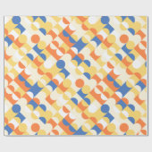 Chic Azure Blue Sunny Yellow Circles Art Pattern Geschenkpapier (Flach)