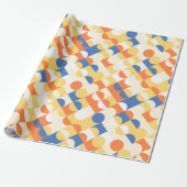 Chic Azure Blue Sunny Yellow Circles Art Pattern Geschenkpapier (Ungerollt)