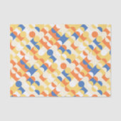 Chic Azure Blue Sunny Yellow Circles Art Pattern Seidenpapier (Vorderseite)