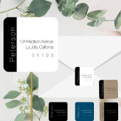 Chic B/W Rücksendeadresse-Etikett mit seitlichem A Quadratischer Aufkleber