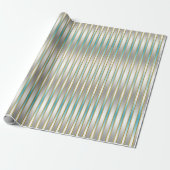 Chic Baby Blue Stripes auf Silver Background Geschenkpapier (Ungerollt)