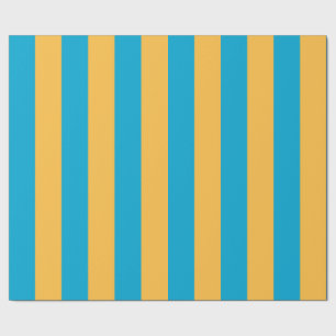 Chic Baby Blue und Gelbe Streifen Geschenkpapier