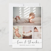 Chic Baby Dusche 4 Foto Collage Vielen Dank Dankeskarte (Vorderseite)