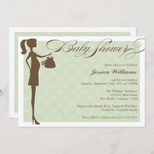 Chic Baby Dusche Einladung (Vorne/Hinten)