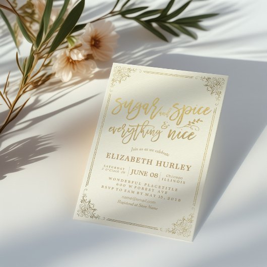 Chic Baby Dusche Zucker & Gewürze & Alles Nett Einladung