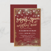 Chic Baby Dusche Zucker & Gewürze & Alles Nett Einladung (Vorne/Hinten)