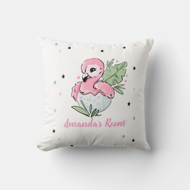 Chic Baby Flamingo, Stars, Prinzessin Kissen (Vorderseite)