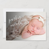 Chic Baby Foto Collage Birth Ankündigung (Vorderseite)