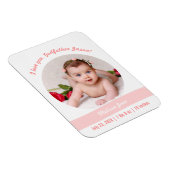 Chic Baby Girl Foto Geburtshinweis Magnet (Rechte Seite)