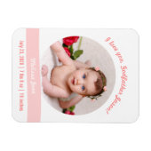 Chic Baby Girl Foto Geburtshinweis Magnet (Horizontal)