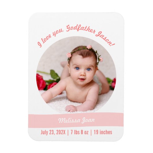 Chic Baby Girl Foto Geburtshinweis Magnet (Vertikal)