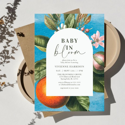 Chic Baby in Bloom |  Arch Baby Shower Einladung