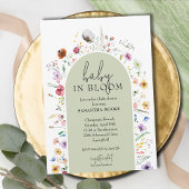 Chic Baby in Bloom Sage Baby Dusche Einladung