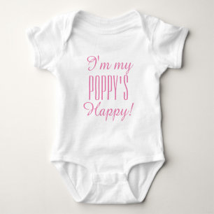 CHIC BABY_ "POPPY'S HAPPY" BODYSUIT_PINK BABY STRAMPLER