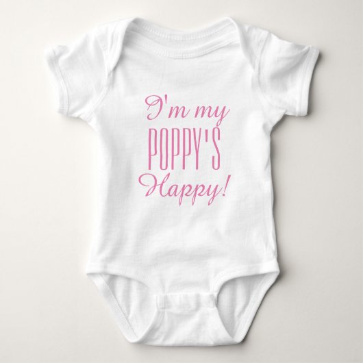 CHIC BABY_ "POPPY'S HAPPY" BODYSUIT_PINK BABY STRAMPLER (Vorderseite)