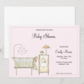 Chic Baby Room Einladung (Vorne/Hinten)