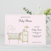 Chic Baby Room Einladung (Stehend Vorderseite)
