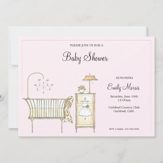 Chic Baby Room Einladung (Vorderseite)