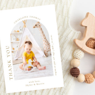 Chic Baby Shower Arch Danke Foto Postkarte