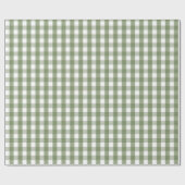 Chic Baby Shower Green Gingham & Plaid Pattern Geschenkpapier (Flach)