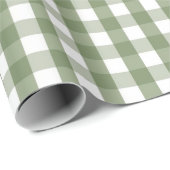 Chic Baby Shower Green Gingham & Plaid Pattern Geschenkpapier (Rolleneckpunkt)