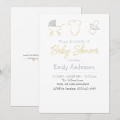 Chic Baby Shower invitation Einladung (Vorne/Hinten)