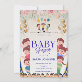 Chic Baby Shower Invitation | Elegant Floral Einladung
