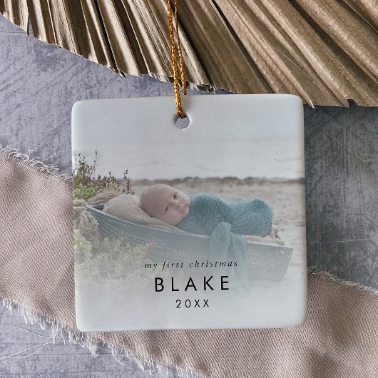 Chic Baby's First Christmas Neugeborene Foto Keram Keramikornament