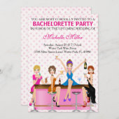 Chic Bachelorette Bash Custom Invasion Einladung (Vorne/Hinten)