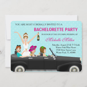 Chic Bachelorette Bash Custom Invtiation Einladung