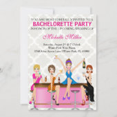 Chic Bachelorette Bash Custom Invtiation Einladung (Vorderseite)