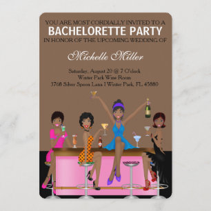Chic Bachelorette Bash Custom Invtiation Einladung