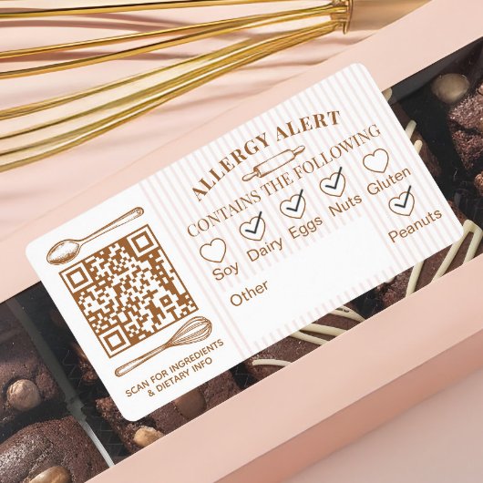 Chic Bäckerei Logo Allergie-Warnung Backwaren QR-C