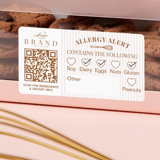 Chic Bäckerei Logo Allergie Warnung Backwaren QR-C
