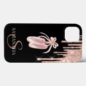 Chic Ballet Shoes Rose Gold Glitzer Tropfen Case (Rückseite (Horizontal))